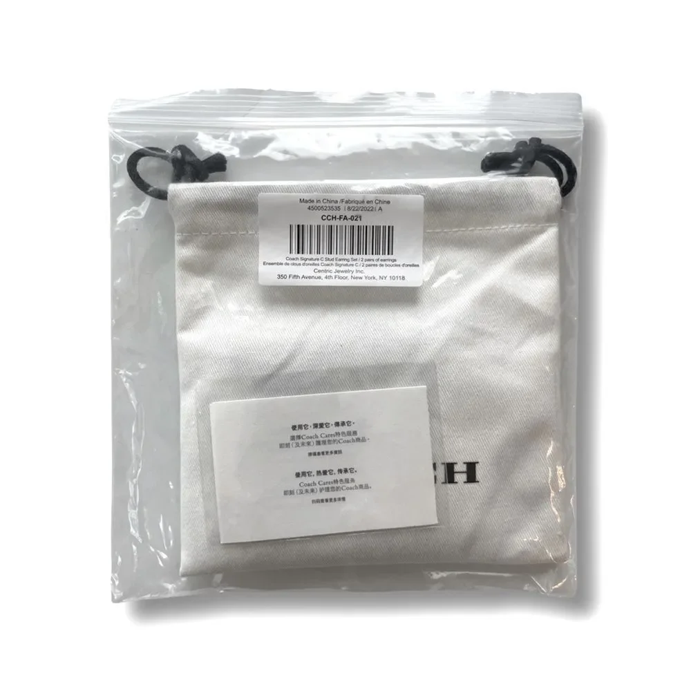 Coach Signature C Stud Earrings Set of Two • NWT - Picture 9 of 9